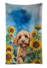 Cockapoo in Sunflowers Kitchen Towel Dish Cloths Guest Hand Towel Decorative Bathroom Towel for Face,Tea, Dishcloth, Kitchen and Bath