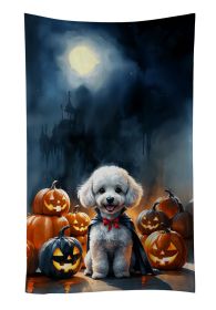 White Poodle Puppy Halloween Kitchen Towel Dish Cloths Guest Hand Towel Decorative Bathroom Towel for Face,Tea, Dishcloth, Kitchen and Bath